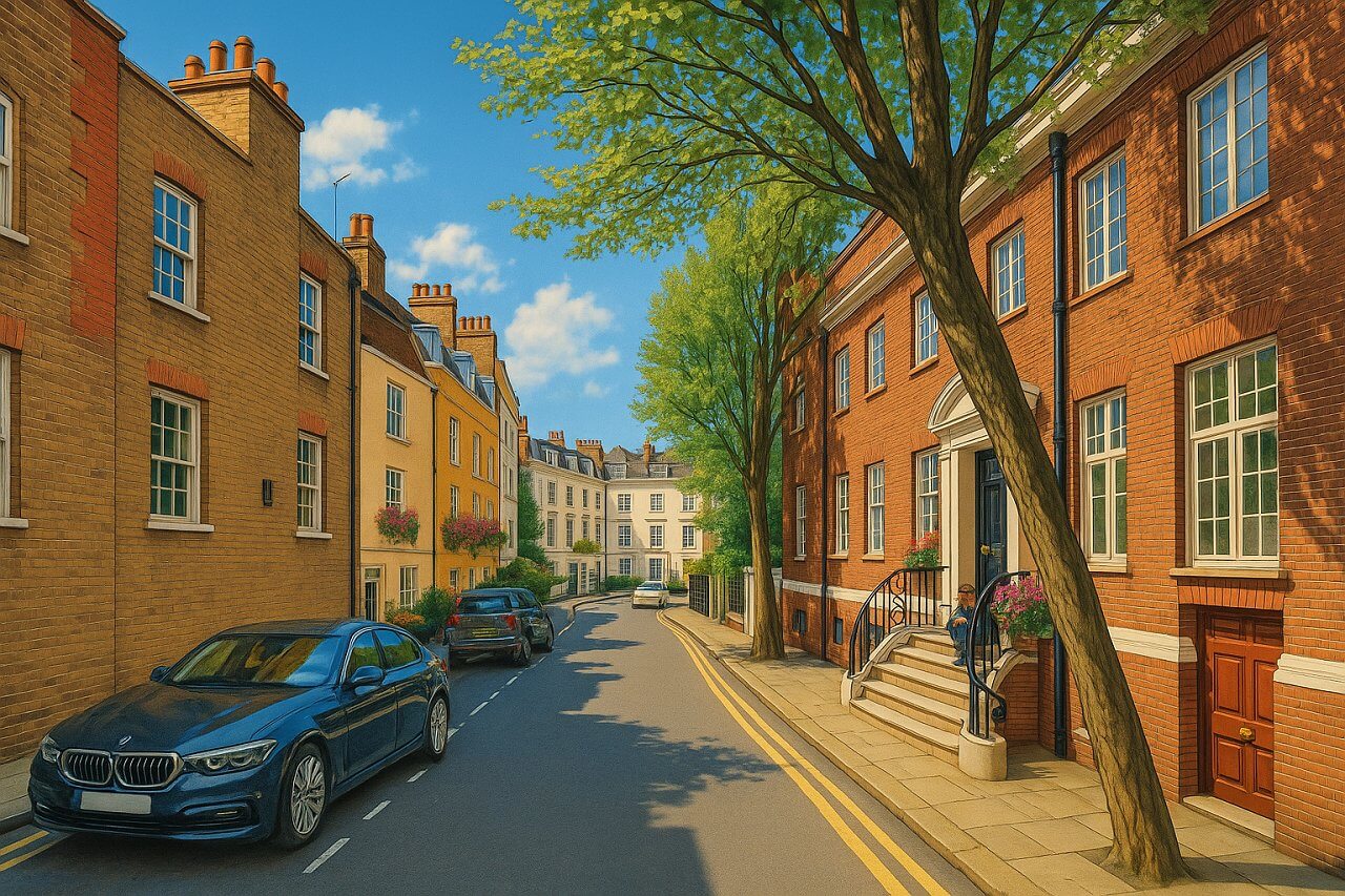 Painting of Chesterfield Hill, London