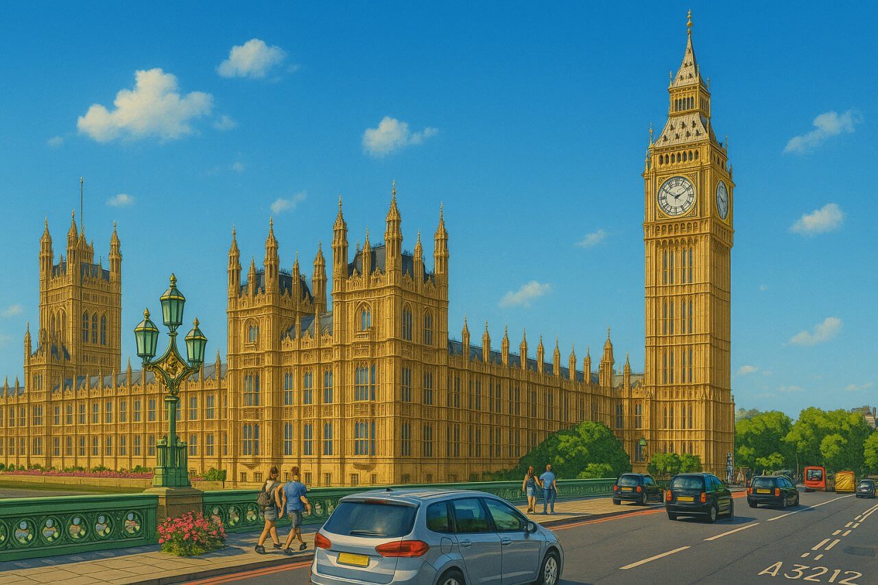 Painting of the Palace of Westminster, London