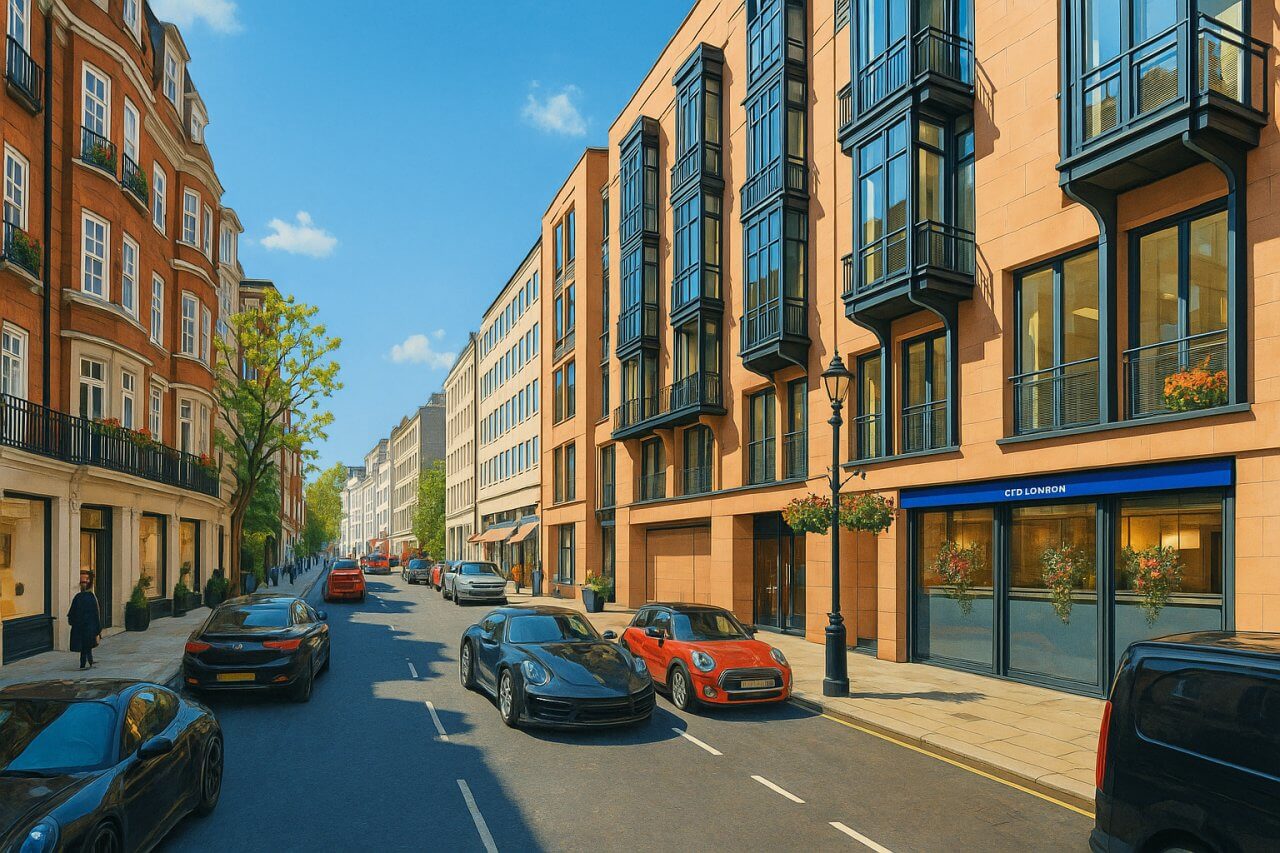 Painting of Davies Street, London