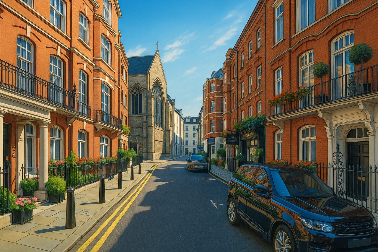 Painting of Down Street, London