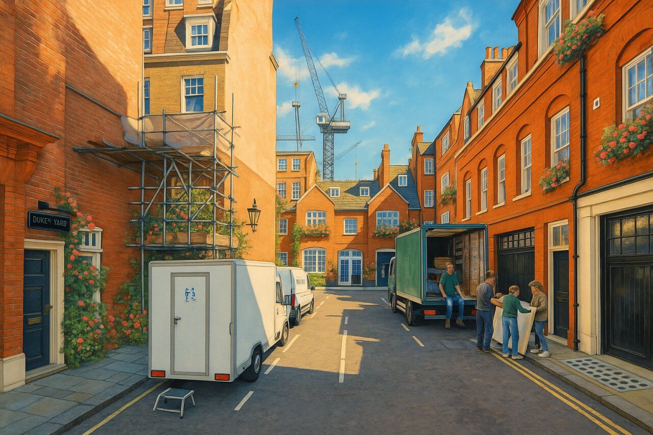 Painting of Duke's Yard, London
