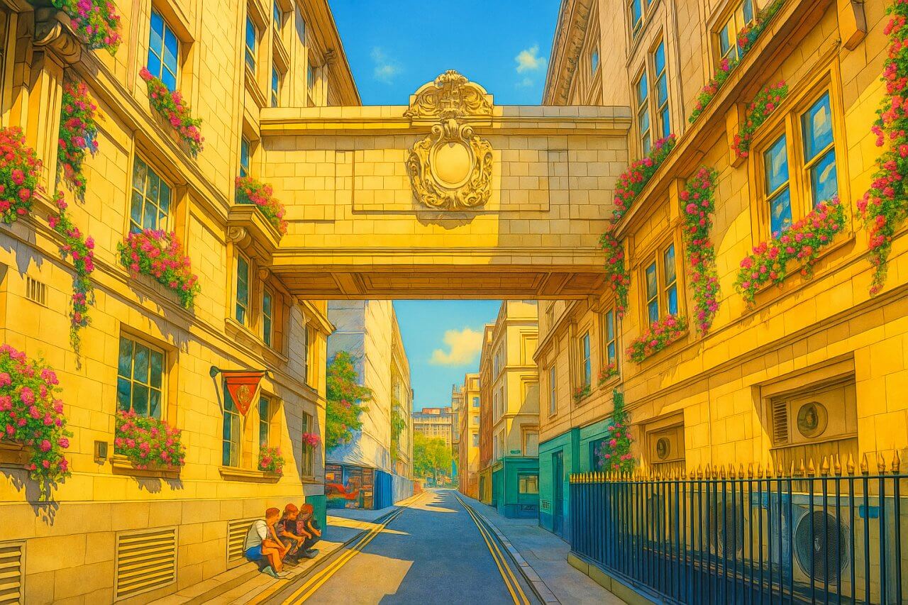 Painting of Exeter Street, London