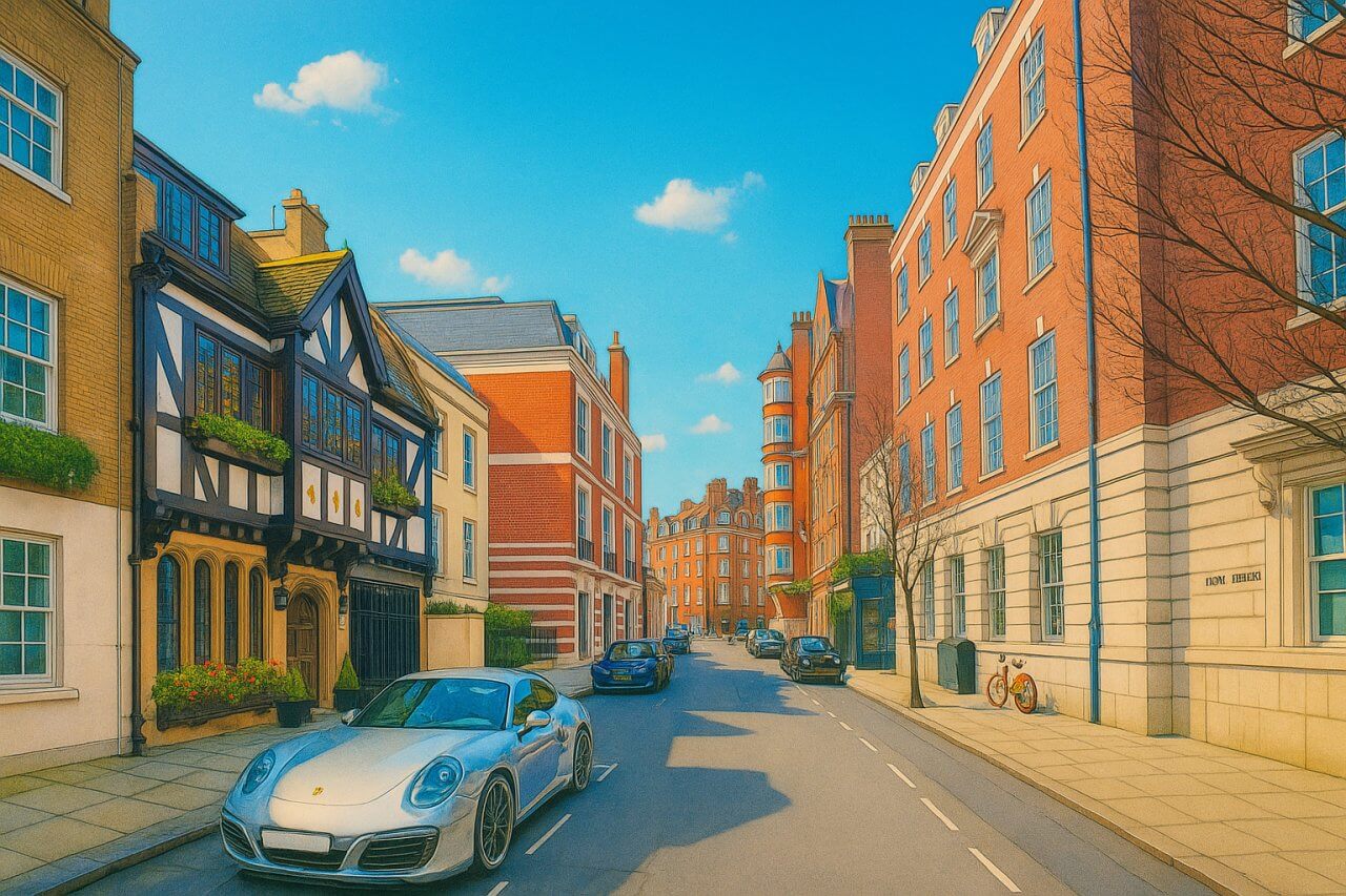 Painting of Farm Street, London