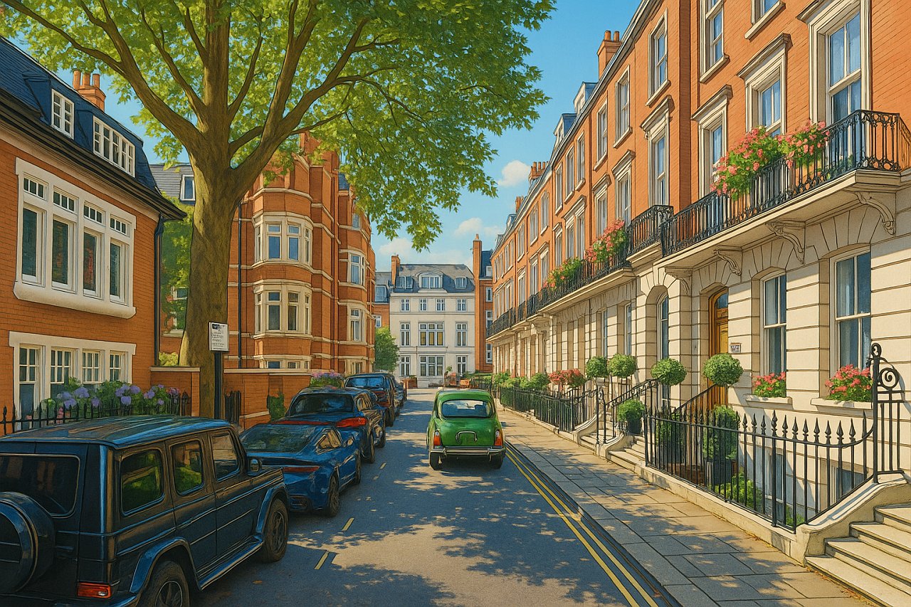 Painting of Gilbert Street, London
