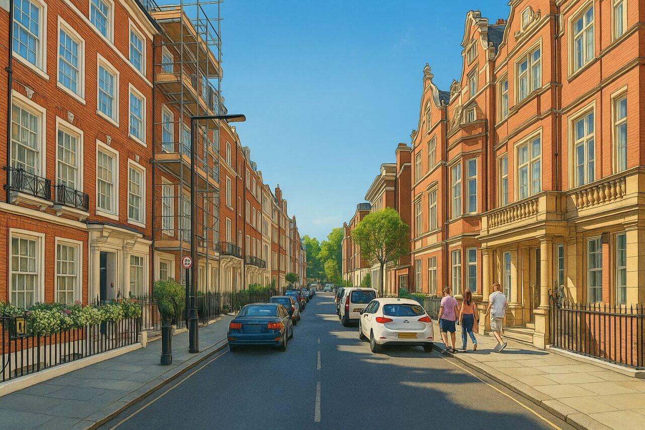 Painting of Green Street, London