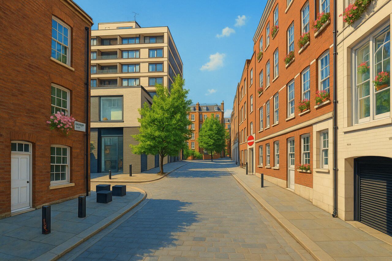 Painting of Grosvenor Hill, London