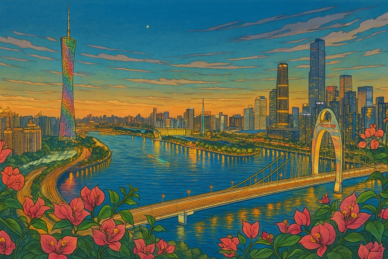 Painting of Guangzhou, China
