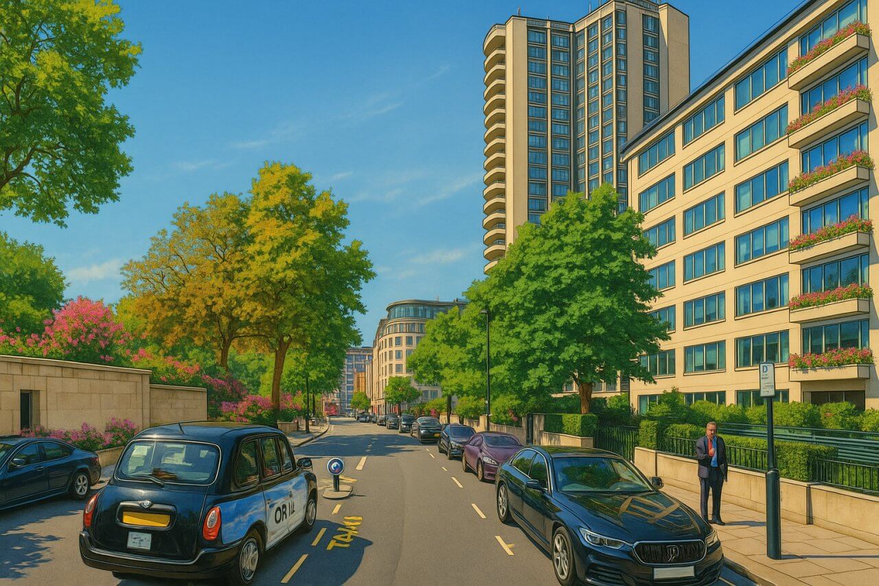 Painting of Hamilton Place, London