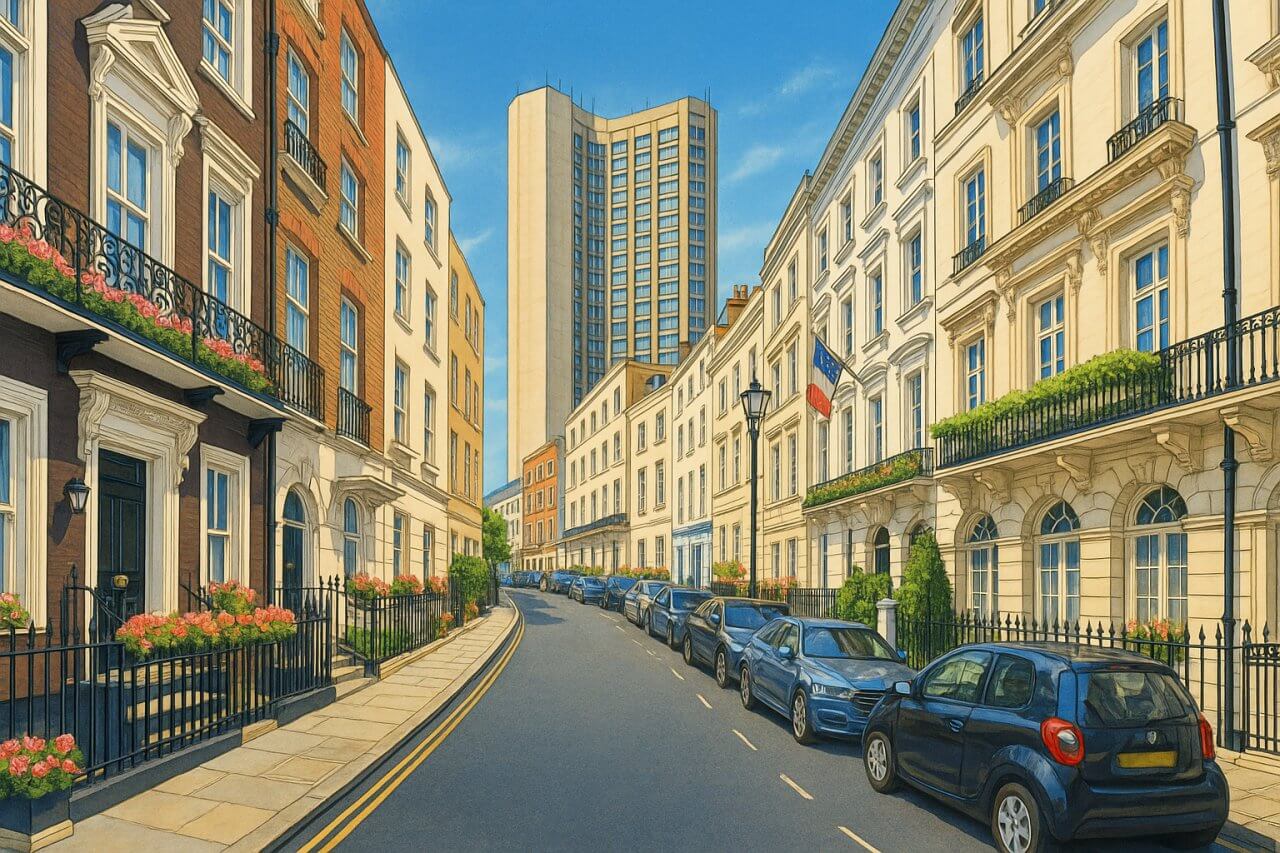 Painting of Hertford Street, London