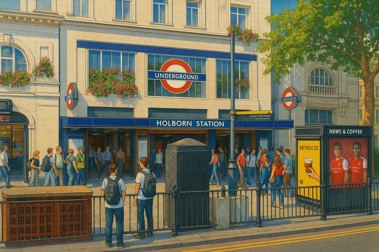 Painting of Holborn Station, London