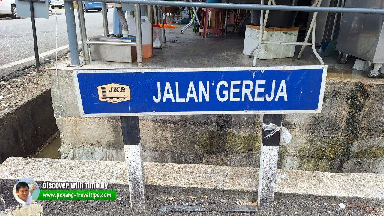 Jalan Gereja roadsign, Permatang Tinggi