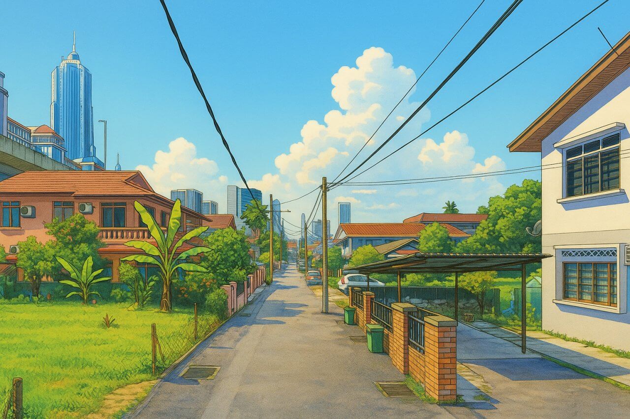 Painting of Jalan Haji Sirat, Kuala Lumpur