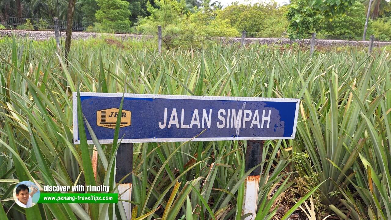 Jalan Simpah roadsign, Permatang Tinggi