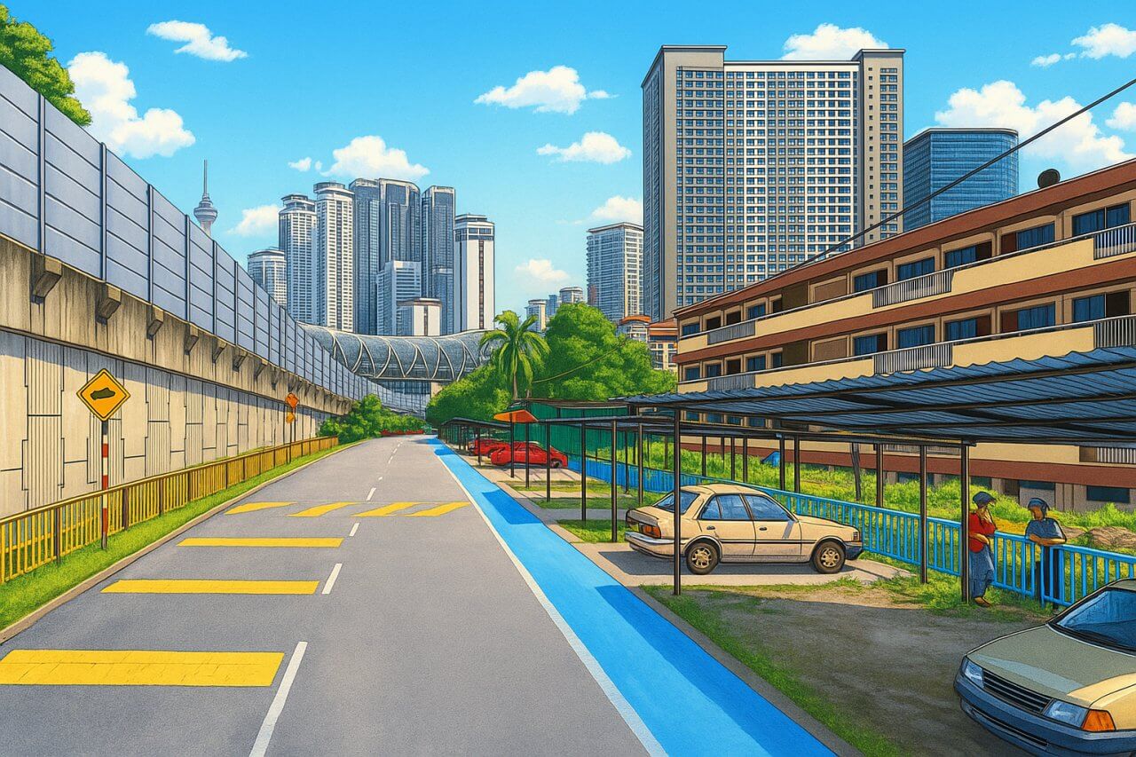 Painting of Jalan Sungai Baru, Kuala Lumpur