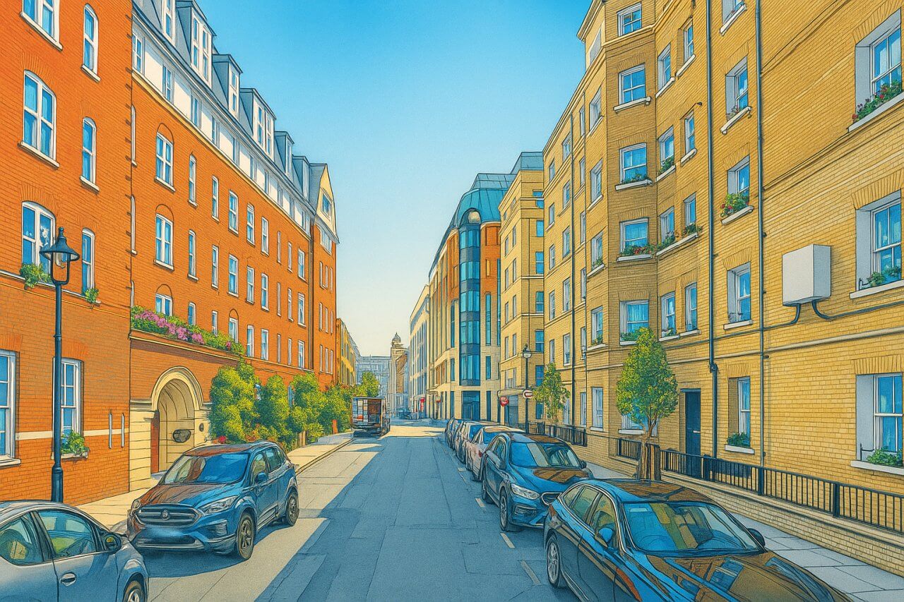 Painting of Kemble Street, London