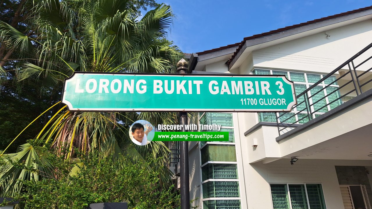 Lorong Bukit Gambir 3 roadsign