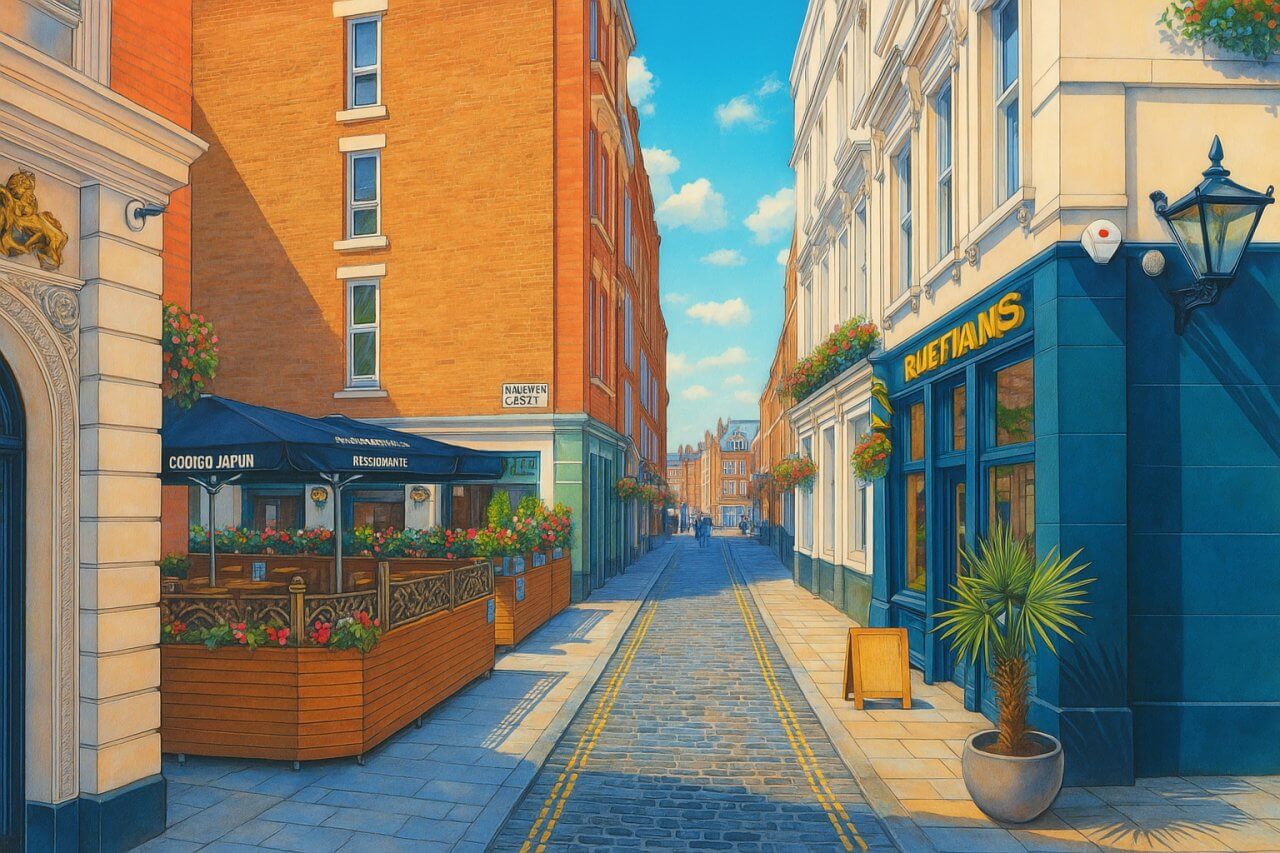 Painting of Maiden Lane, London