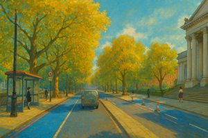 Painting of Millbank, London