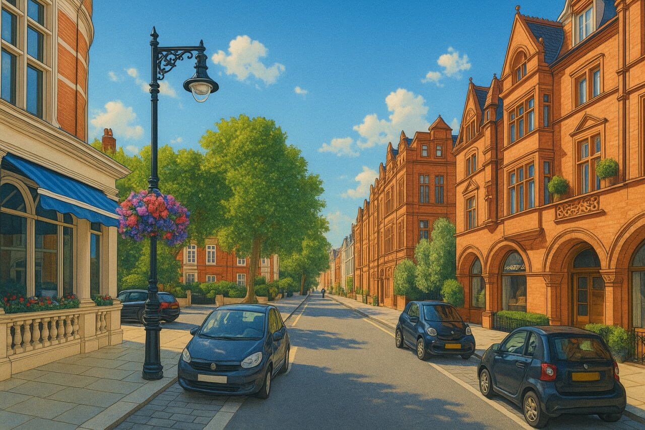 Painting of Mount Street, London