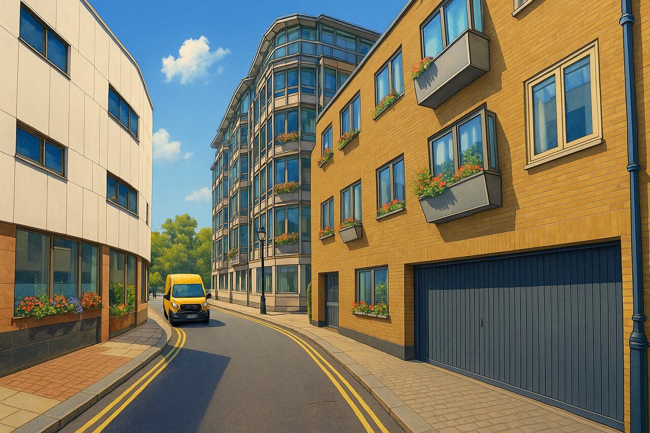 Painting of Pitt's Head Mews, London