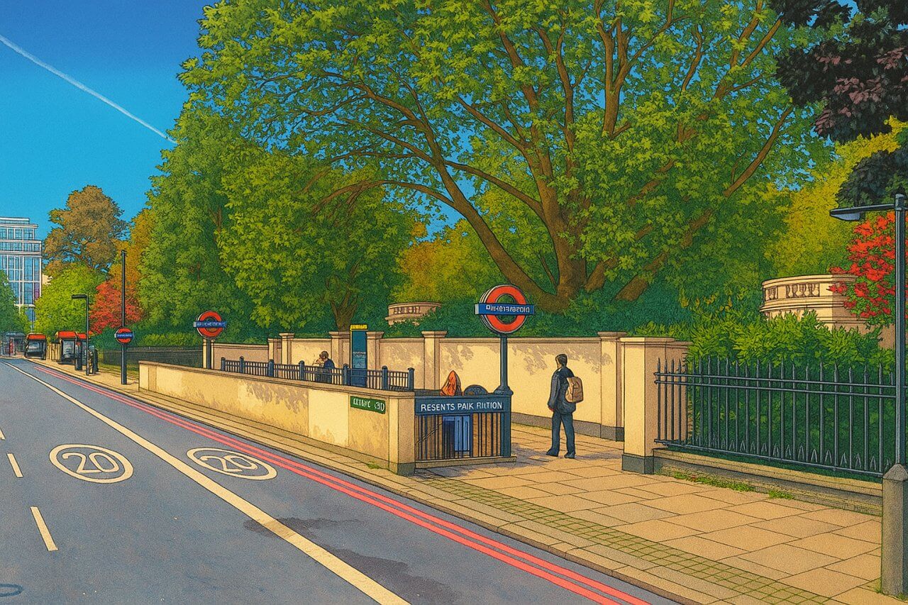 Painting of Regent's Park Station, London