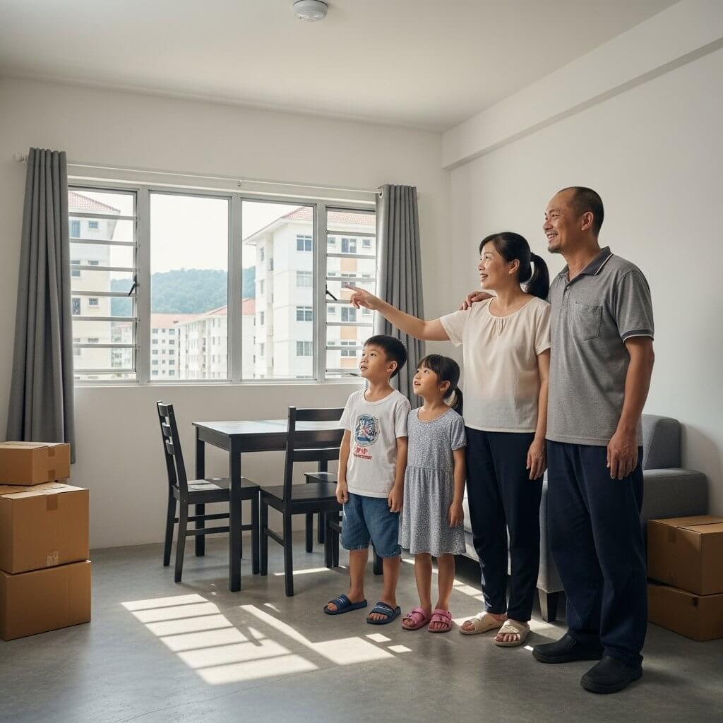 一户槟城家庭很高兴能入住他们在“珍珠家园”可负担房屋计划下的新公寓单位。