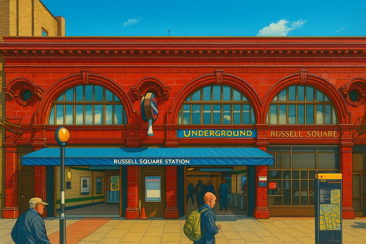 Painting of Russell Square Station, London