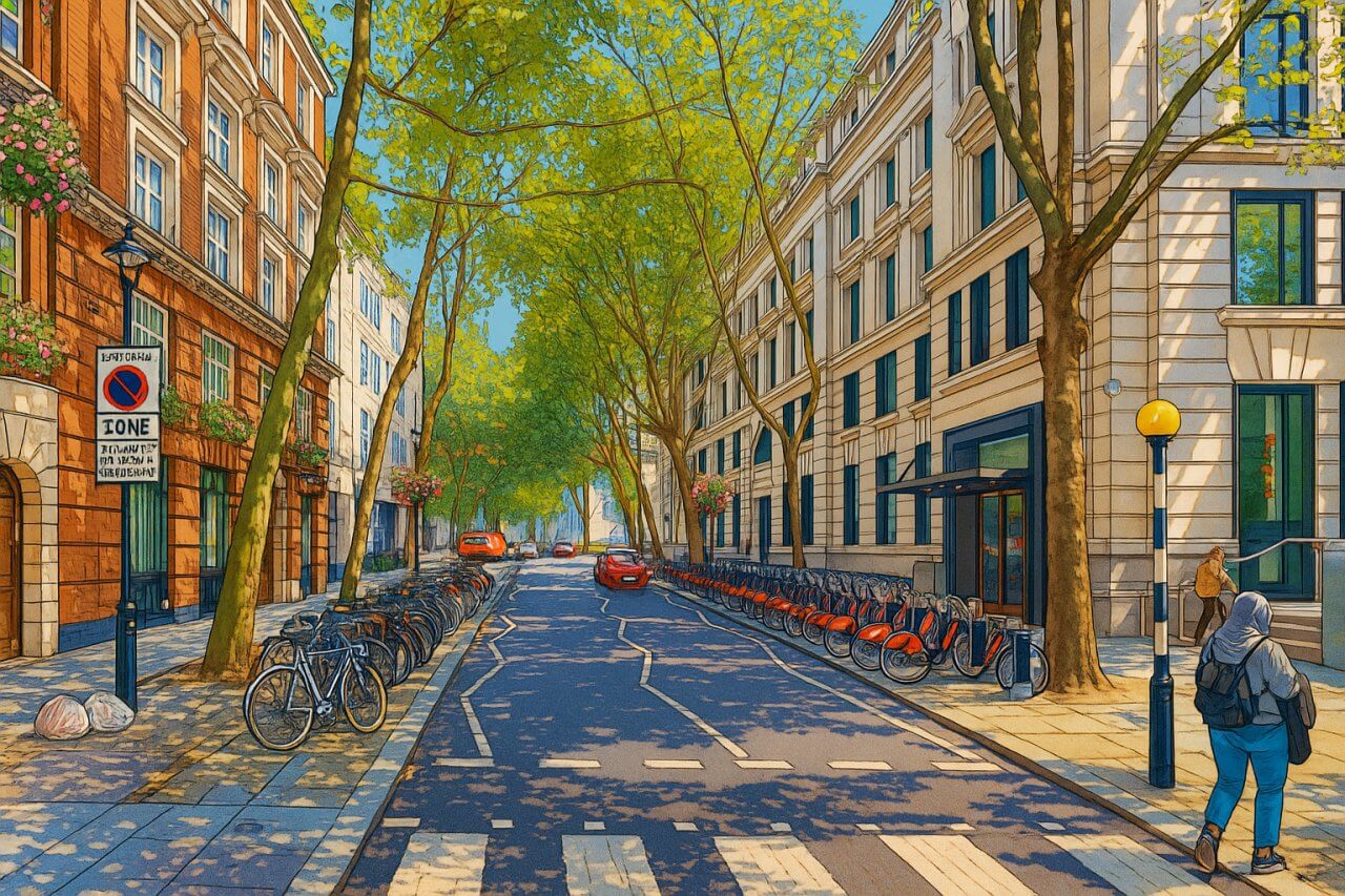Painting of Sardinia Street, London