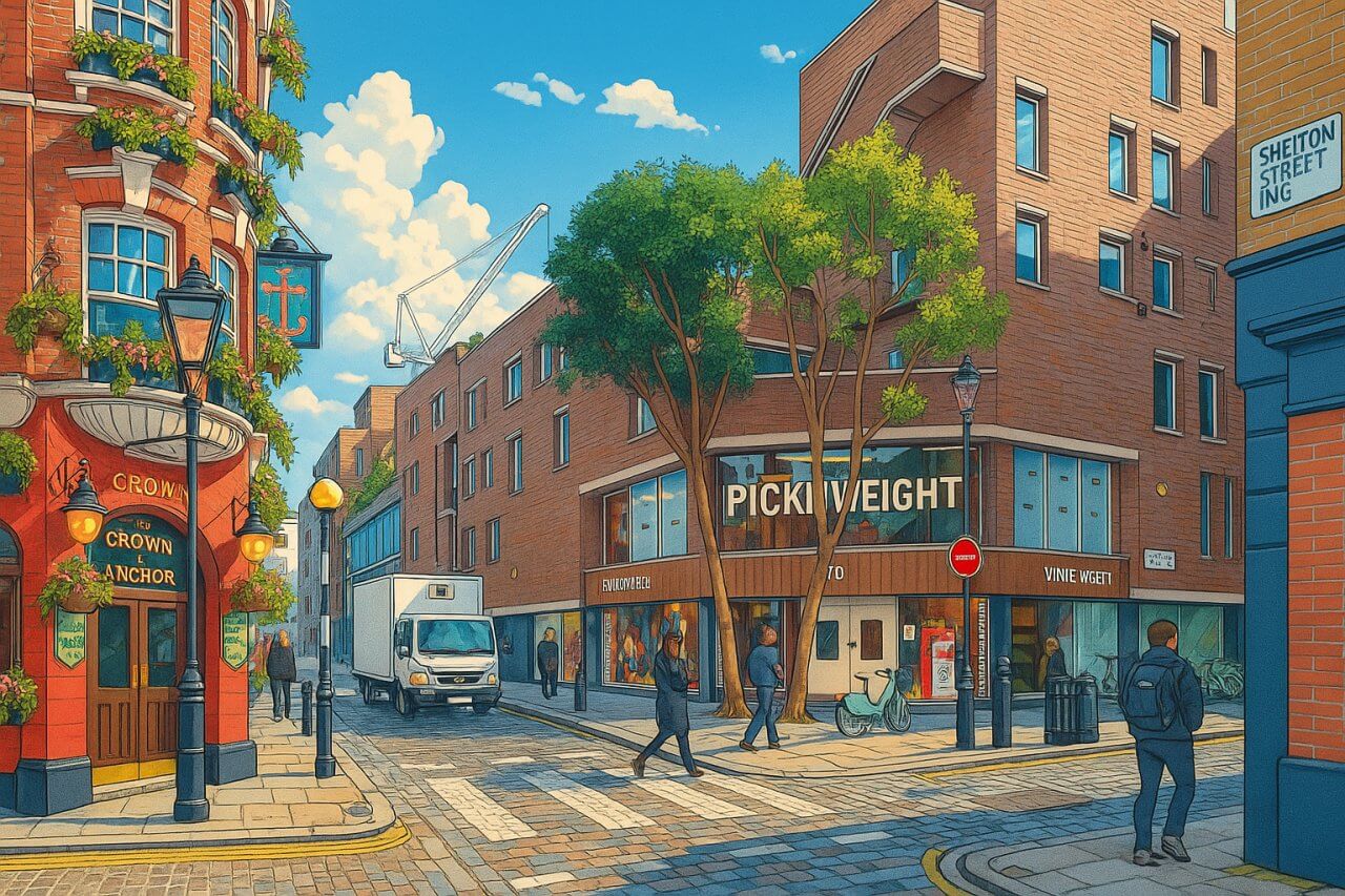 Painting of Shelton Street, London