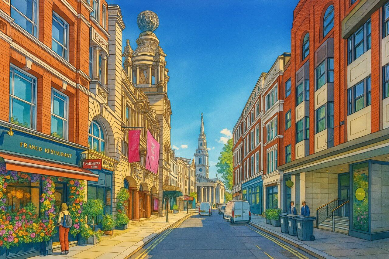 Painting of St Martin's Lane, London