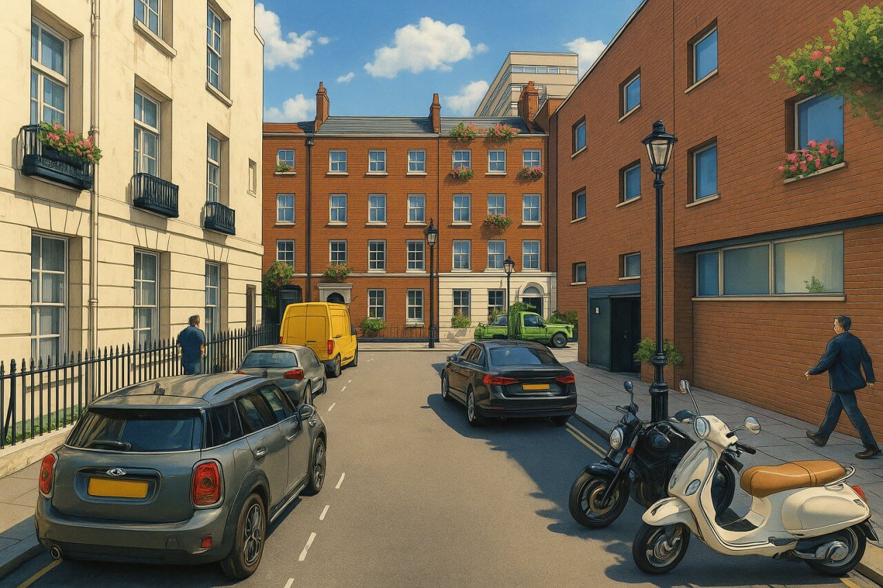 Painting of Stanhope Row, London