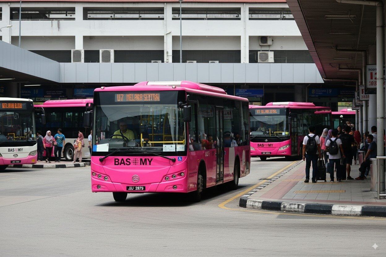 Taking the bus in Malacca