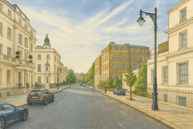 Painting of Upper Belgrave Street