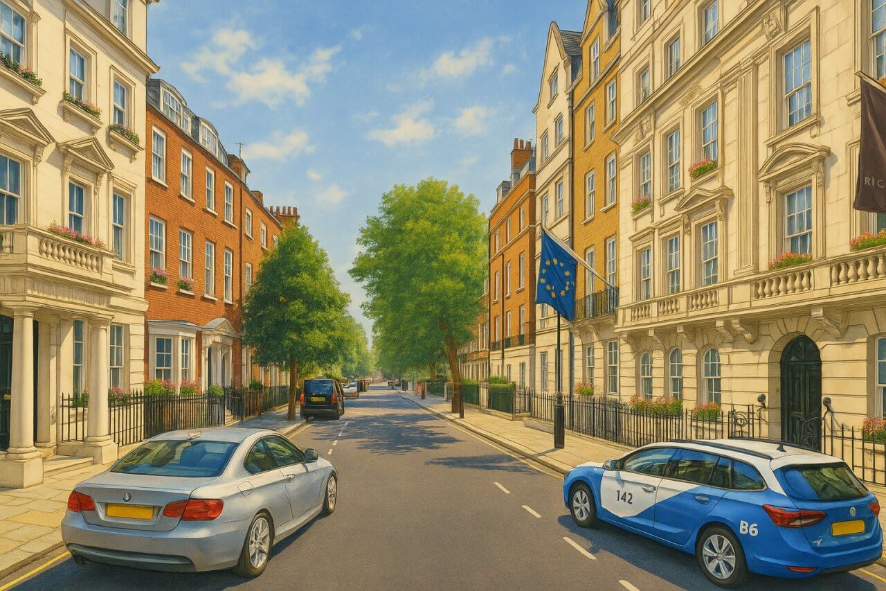 Painting of Upper Brook Street, London