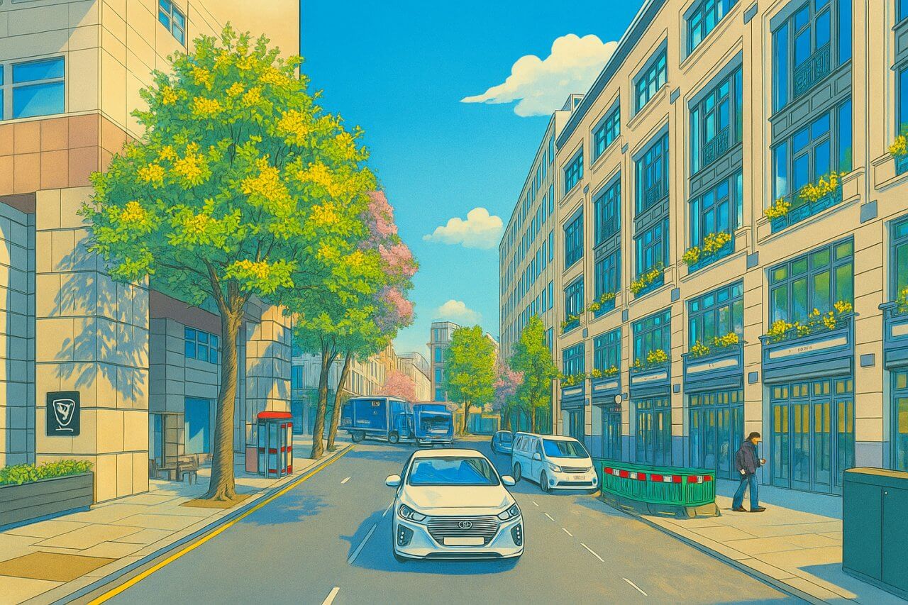 Painting of Upper St Martin's Lane, London
