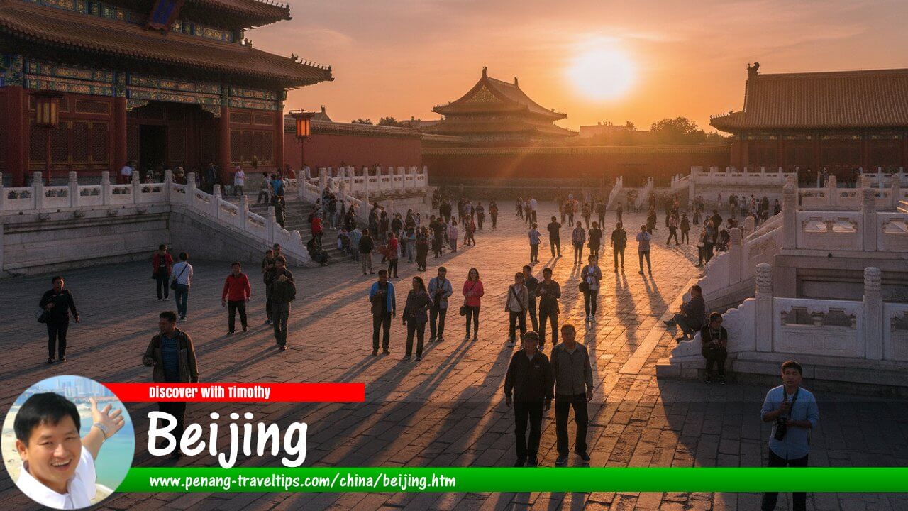 The Forbidden City in Beijing at dusk