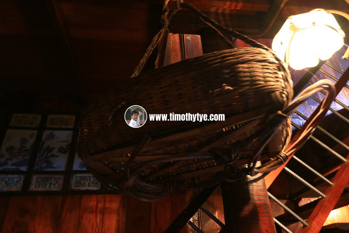 Wicker basket for hauling goods upstairs