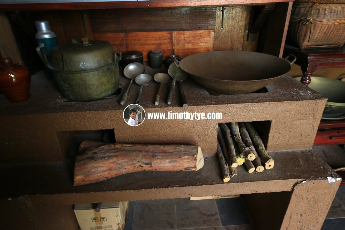 Wood stove kitchen at Heritage House, Gopeng