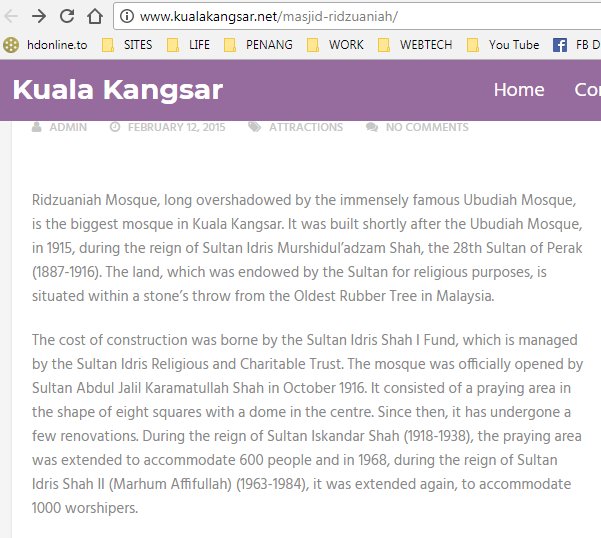 Plagiarism of my page on Ridzuaniah Mosque