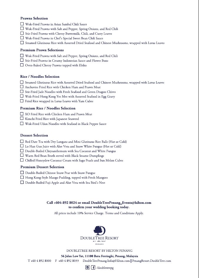 DoubleTree Resort's Wedding Package