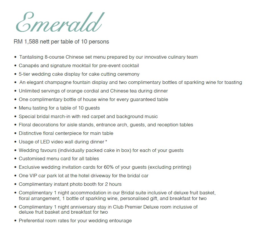 Hotel Equatorial Penang Wedding Brochure