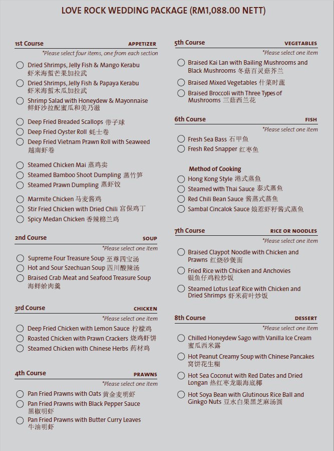 Hard Rock Hotel Penang's Wedding Packages
