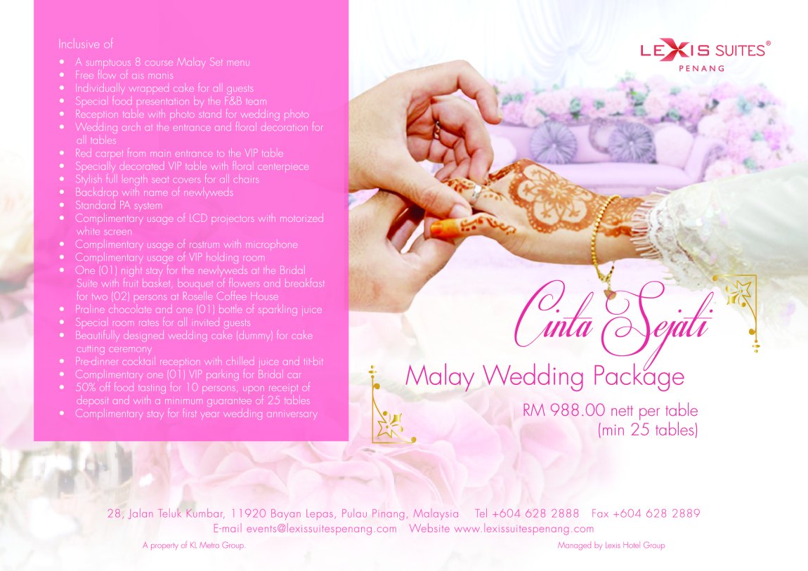 Lexis Suites Penang Wedding Packages