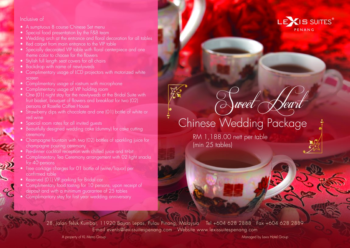 Lexis Suites Penang Wedding Packages