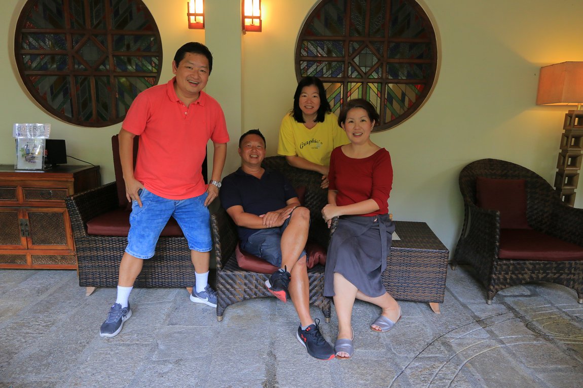 My wife and I with Marina Khaw (right), the lady who operates the spa, and her business partner Chet Wah