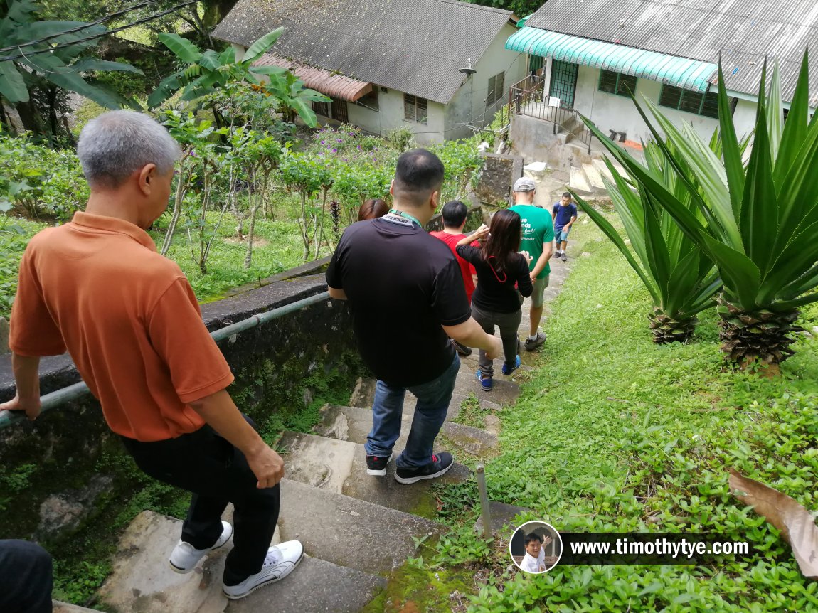 Climbing down the steps towards Coolie Lines