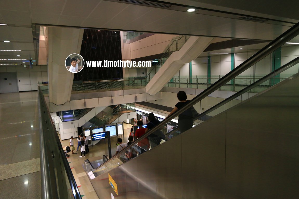 Escalator at the Bugis MRT Station