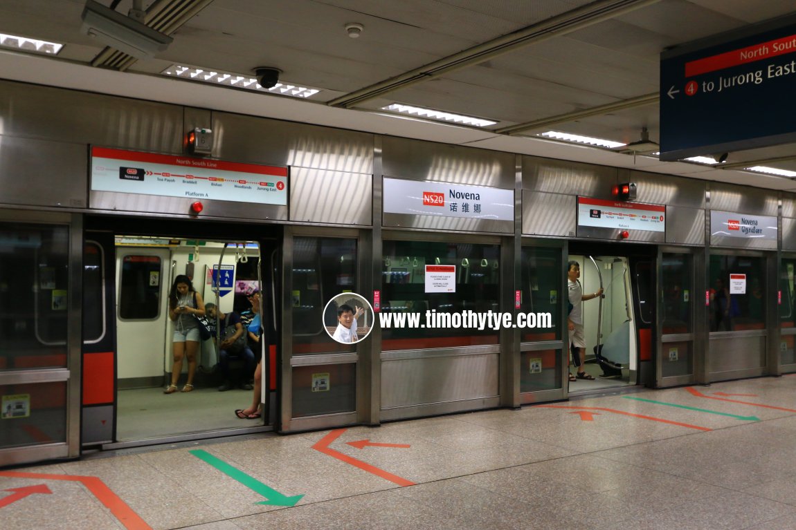 Train at Novena MRT Station