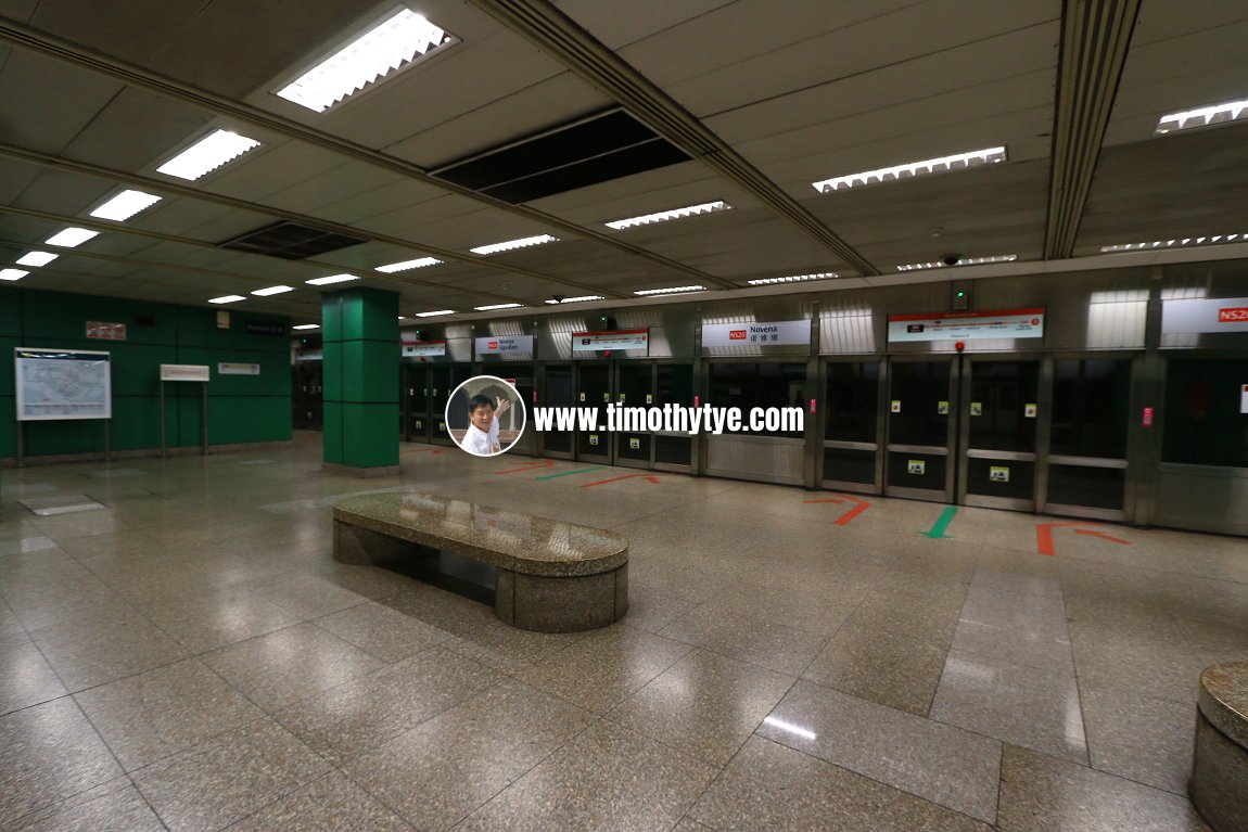 Empty platform at Novena MRT Station