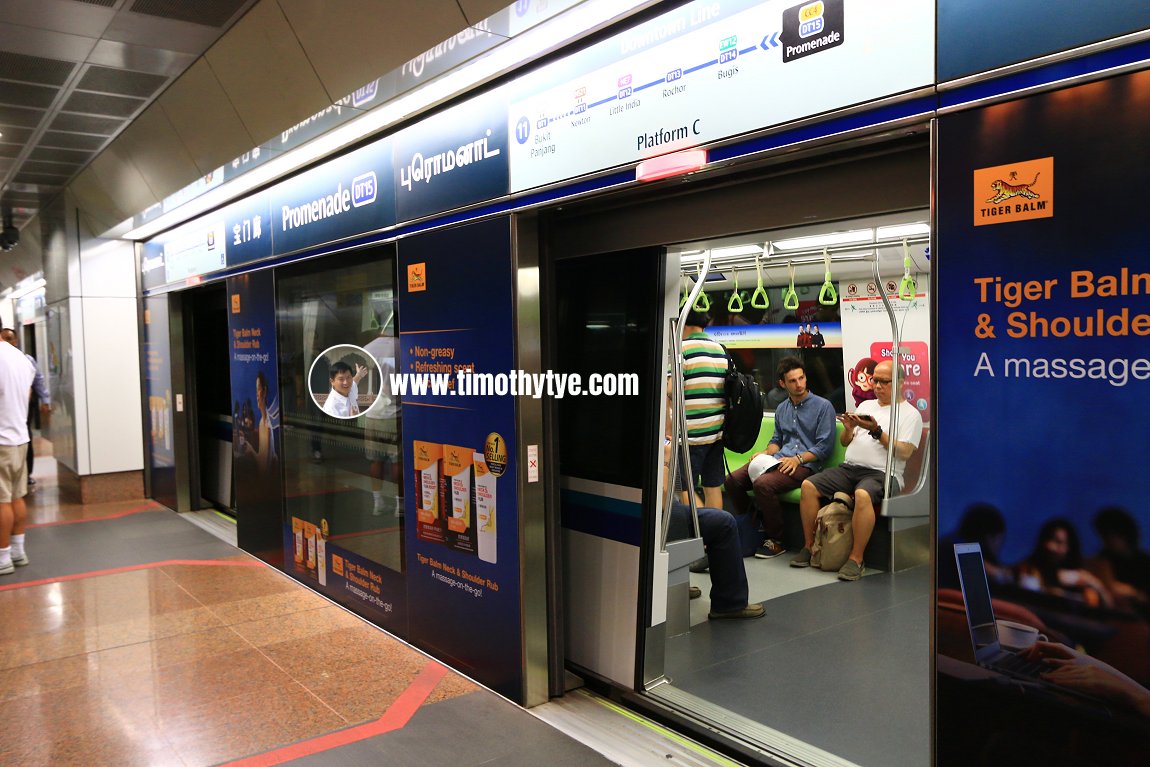 Train at the Promenade MRT Station